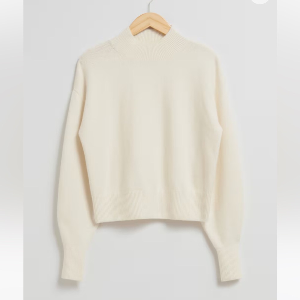 & Other Stories Cream Mock Neck Sweater